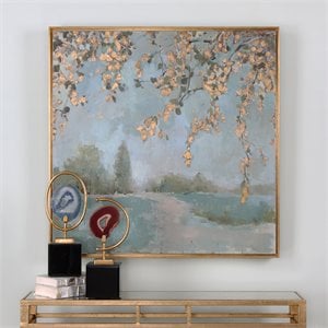 Uttermost Peaceful Contemporary Fir Wood Landscape Art in Multi-Color