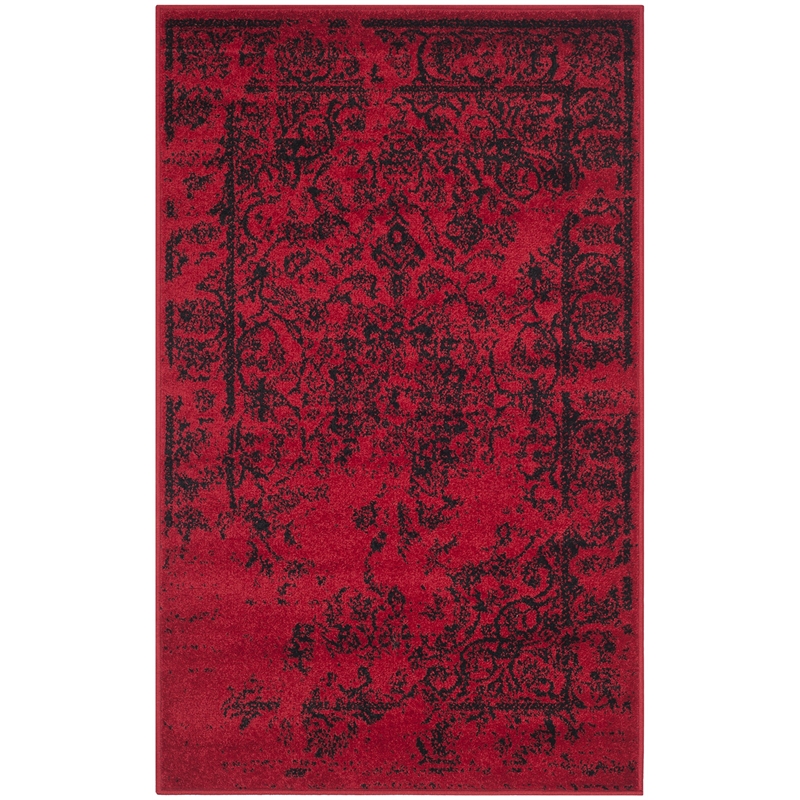 Safavieh Adirondack 3' X 5' Power Loomed Rug in Red and Black