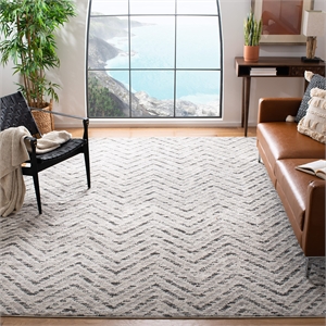 Safavieh Adirondack 9' X 12' Power Loomed Rug in Ivory and Charcoal