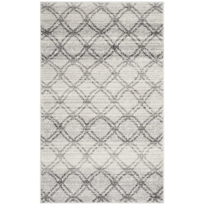 Safavieh Adirondack 3' X 5' Power Loomed Rug in Silver and Charcoal
