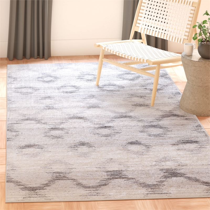 Safavieh Adirondack 4' X 6' Power Loomed Rug in Silver and Charcoal