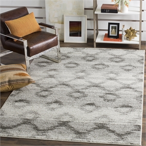 Safavieh Adirondack 4' X 6' Power Loomed Rug in Silver and Charcoal