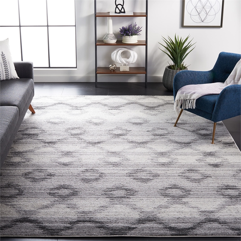 Safavieh Adirondack 9' X 12' Power Loomed Rug in Silver and Charcoal