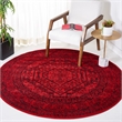Safavieh Adirondack 4' Round Power Loomed Rug in Red and Black