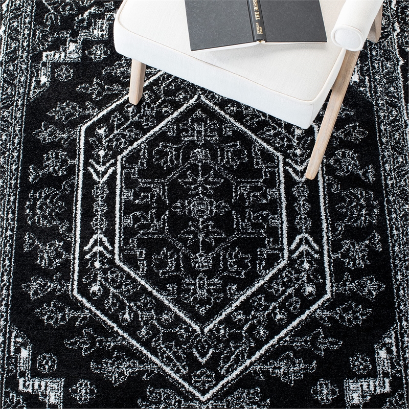 Safavieh Adirondack 4' Square Power Loomed Rug in Red and Black