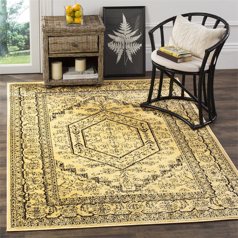 Safavieh Adirondack 3' X 5' Power Loomed Rug in Gold and Black