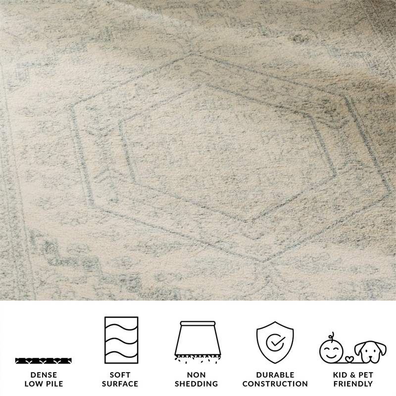 Safavieh Adirondack 6' X 9' Power Loomed Rug in Ivory and Slate