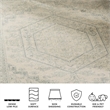 Safavieh Adirondack 6' X 9' Power Loomed Rug in Ivory and Slate