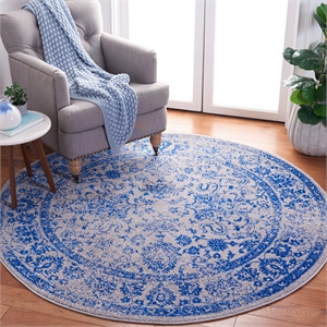 Safavieh Adirondack 4' Round Power Loomed Rug in Gray and Blue