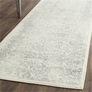 Safavieh Adirondack 2'6&quot X 10' Power Loomed Rug in Ivory and Silver