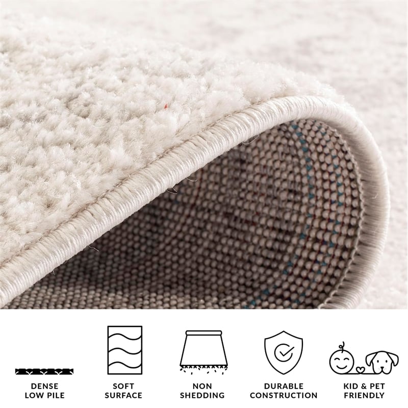safavieh adirondack 2'6&quot x 18' power loomed rug in ivory and silver