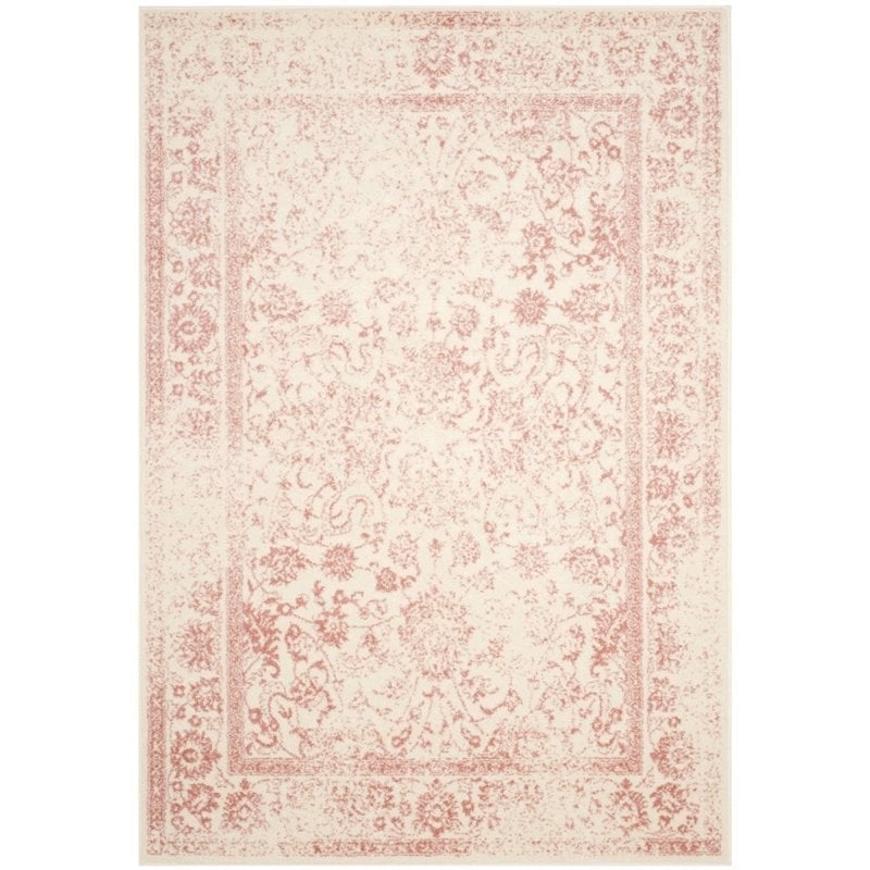 Safavieh Adirondack 4' X 6' Power Loomed Rug in Ivory and Rose