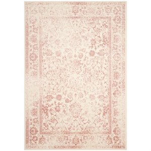 safavieh adirondack 4' x 6' power loomed rug in ivory and rose