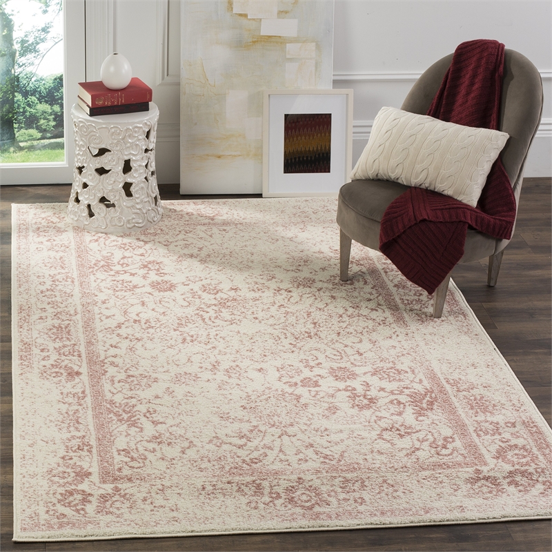 Safavieh Adirondack 6' X 9' Power Loomed Rug in Ivory and Rose