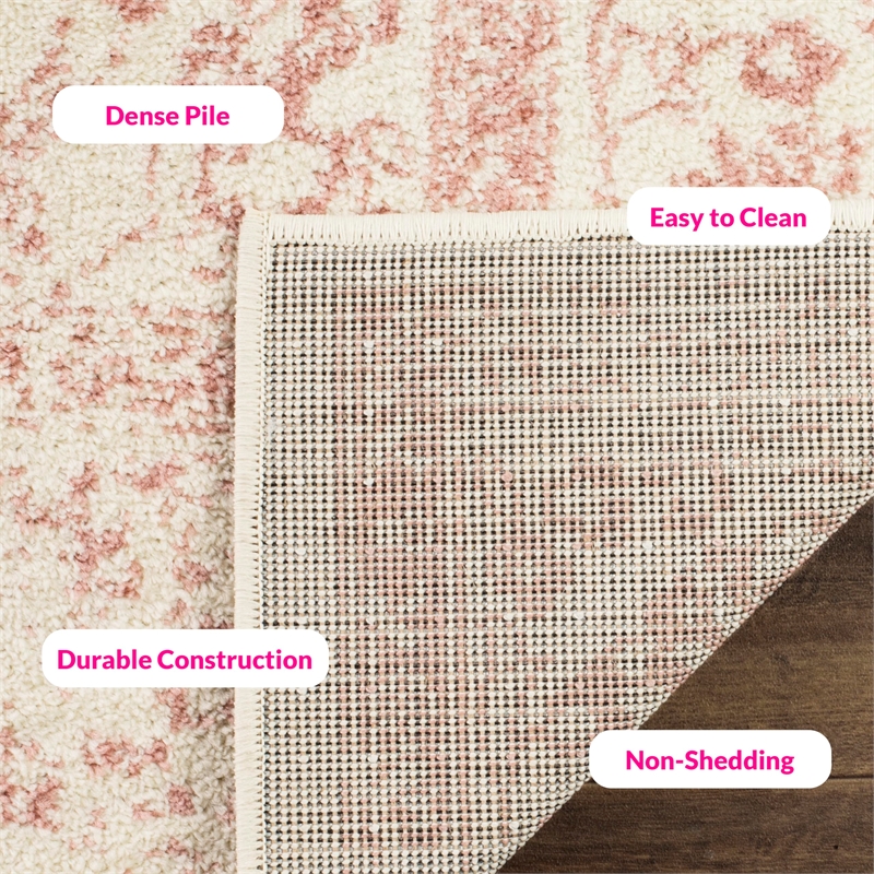 Safavieh Adirondack 6' X 9' Power Loomed Rug in Ivory and Rose