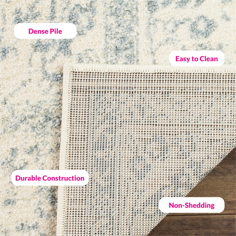 Safavieh Adirondack 9' X 12' Power Loomed Rug in Ivory and Slate
