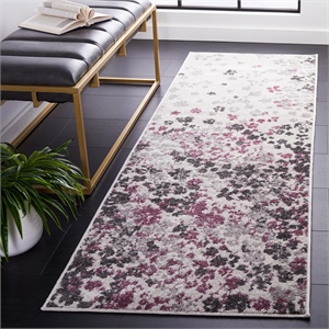 Safavieh Adirondack 2'6&quot X 8' Power Loomed Rug in Ivory and Purple