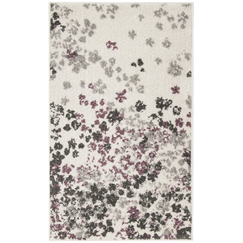 Safavieh Adirondack 4' X 6' Power Loomed Rug in Ivory and Purple