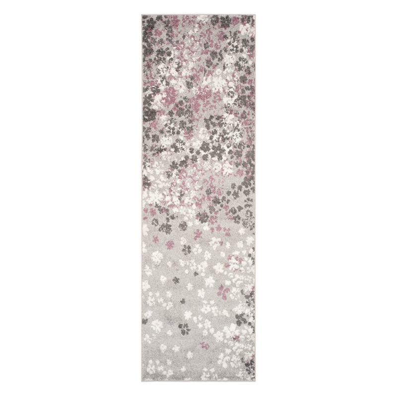 Safavieh Adirondack 3' X 5' Power Loomed Rug in Light Gray and Purple