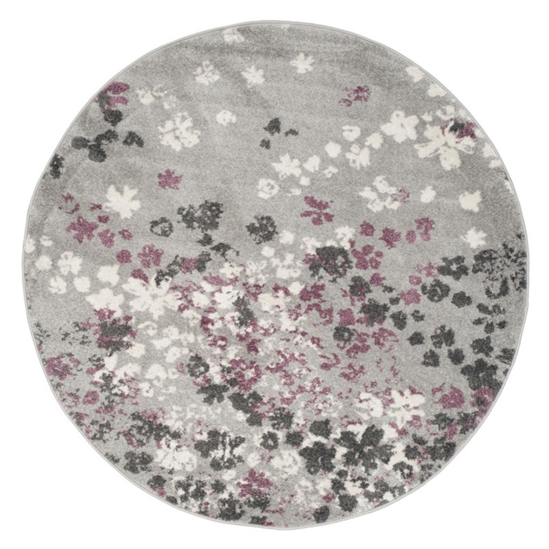 Safavieh Adirondack 3' X 5' Power Loomed Rug in Light Gray and Purple