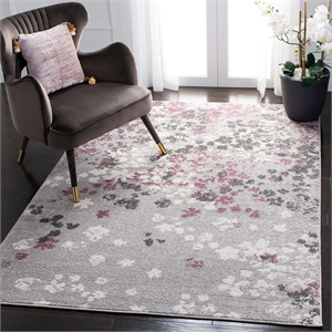 Safavieh Adirondack 4' X 6' Power Loomed Rug in Light Gray and Purple