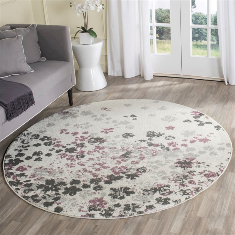 Safavieh Adirondack 4' X 6' Power Loomed Rug in Light Gray and Purple