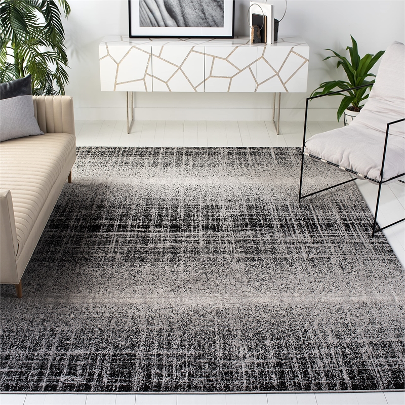 Safavieh Adirondack 8' X 10' Power Loomed Rug in Silver and Black