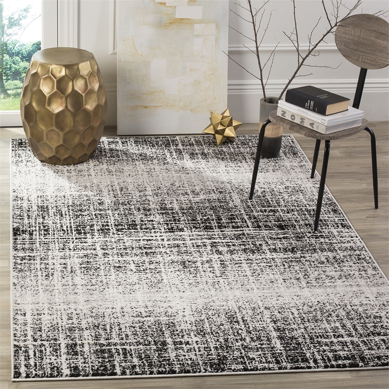 Safavieh Adirondack 4' X 6' Power Loomed Rug in Ivory and Silver