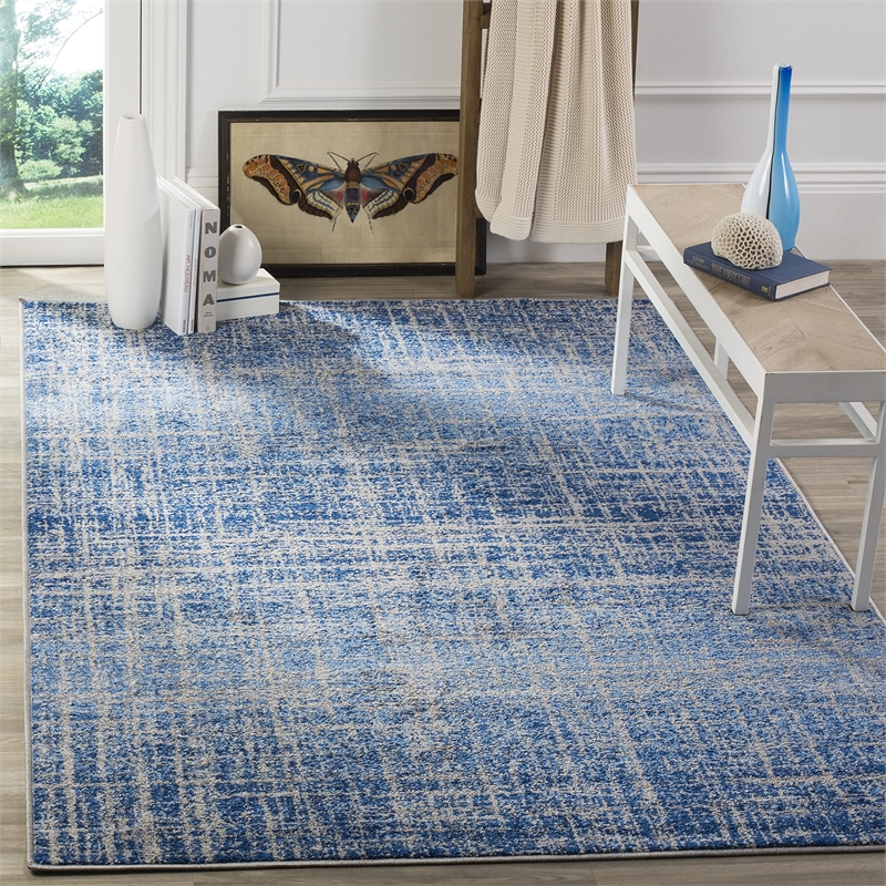 Safavieh Adirondack 4' X 6' Power Loomed Rug in Blue and Silver