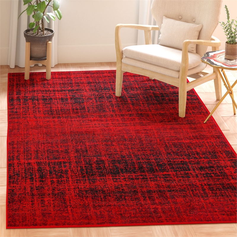 Safavieh Adirondack 3' X 5' Power Loomed Rug in Red and Black