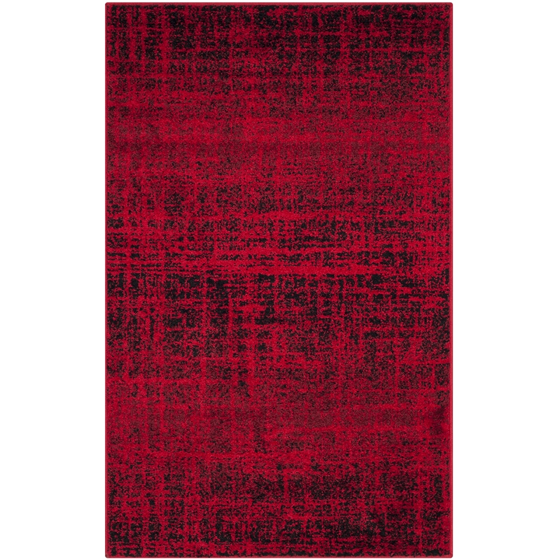 Safavieh Adirondack 3' X 5' Power Loomed Rug in Red and Black