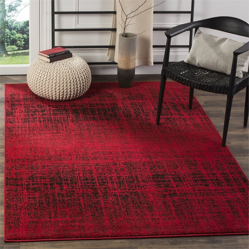 Safavieh Adirondack 4' X 6' Power Loomed Rug in Red and Black