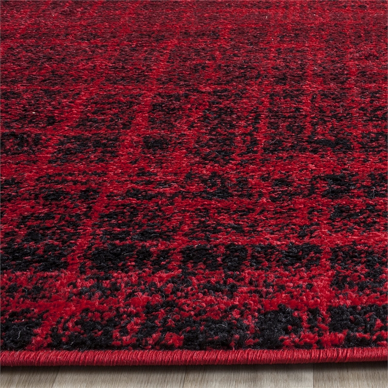 Safavieh Adirondack 8' X 10' Power Loomed Rug in Red and Black