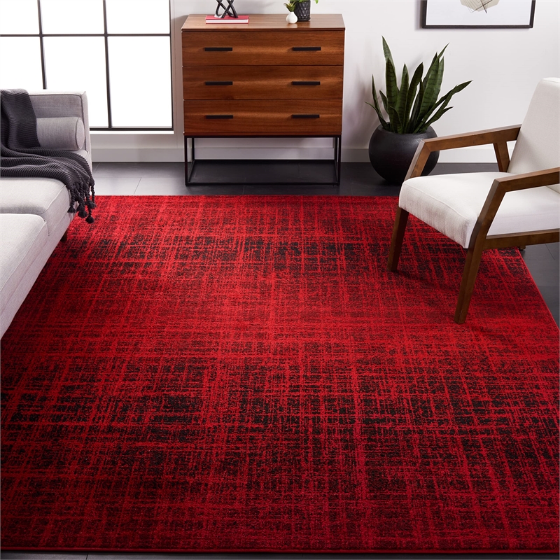 Safavieh Adirondack 8' X 10' Power Loomed Rug in Red and Black