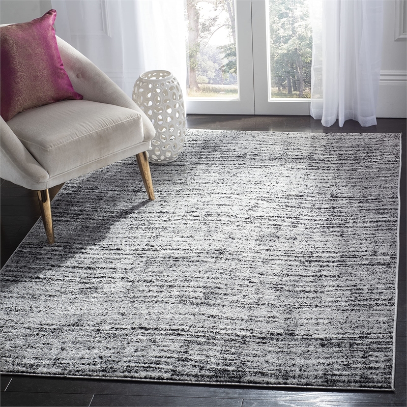 Safavieh Adirondack 3' X 5' Power Loomed Rug in Black and Silver