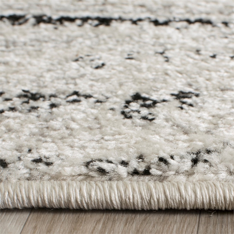Safavieh Adirondack 4' X 6' Power Loomed Rug in Black and Silver