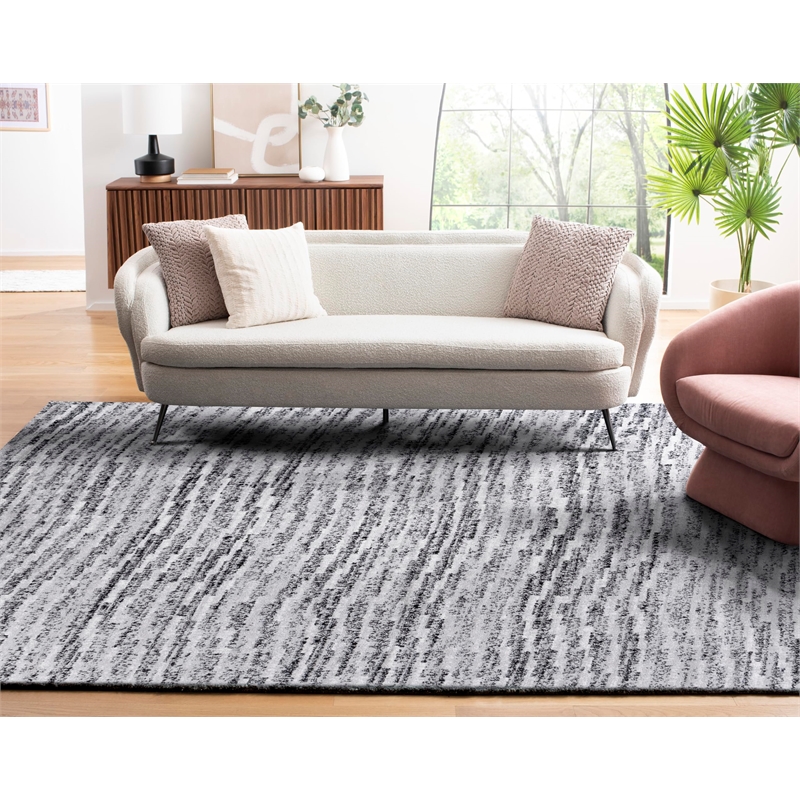 Safavieh Adirondack 8' X 10' Power Loomed Rug in Black and Silver