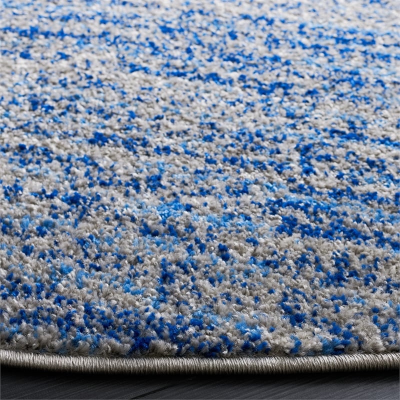 Safavieh Adirondack 6' Round Power Loomed Rug in Blue and Silver