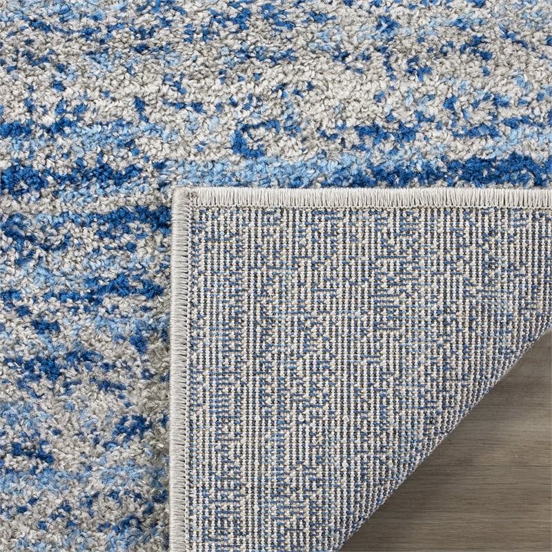 safavieh adirondack 8' x 10' power loomed rug in blue and silver
