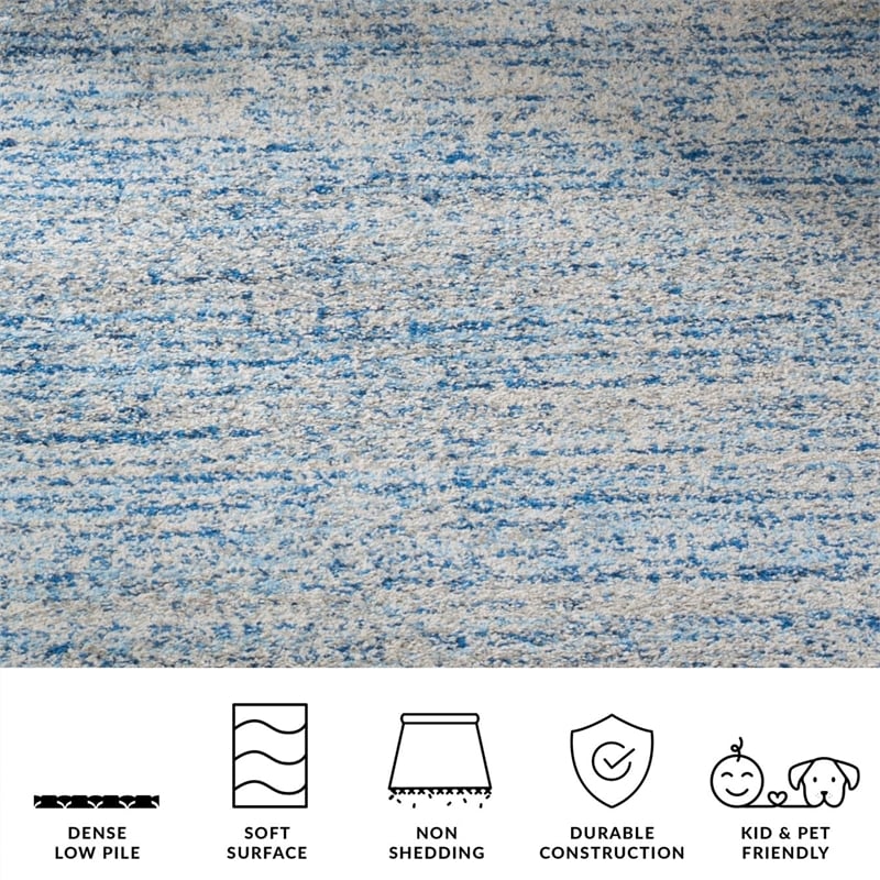 safavieh adirondack 8' x 10' power loomed rug in blue and silver