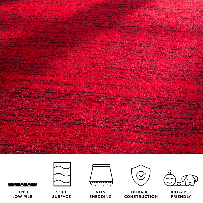 Safavieh Adirondack 3' X 5' Power Loomed Rug in Red and Black