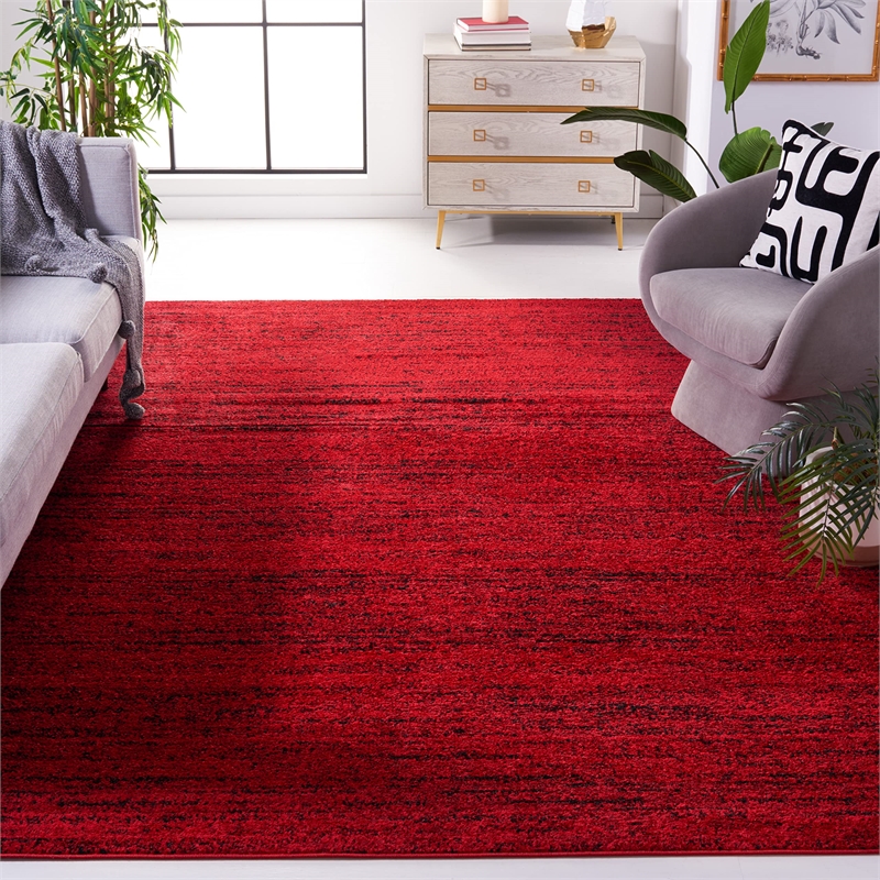 Safavieh Adirondack 8' X 10' Power Loomed Rug in Red and Black