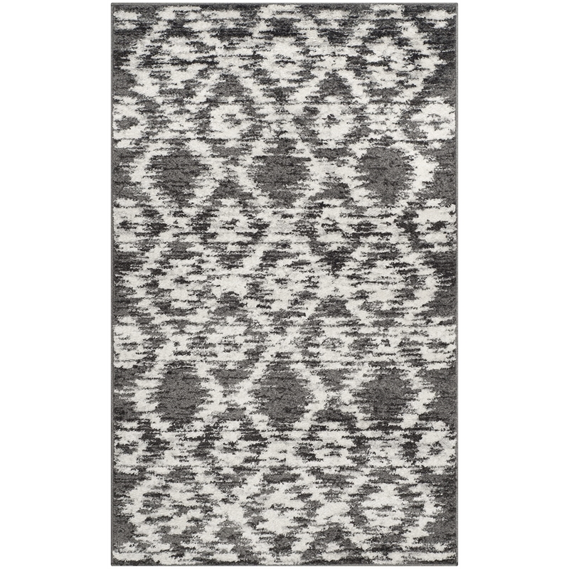 Safavieh Adirondack 3' X 5' Power Loomed Rug in Charcoal and Ivory
