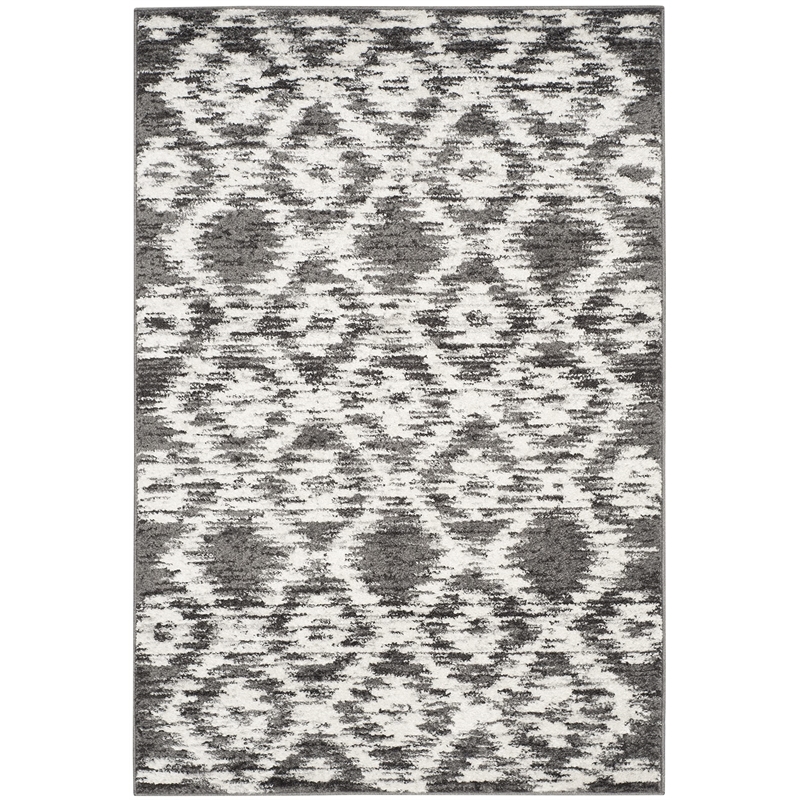 Safavieh Adirondack 4' X 6' Power Loomed Rug in Charcoal and Ivory