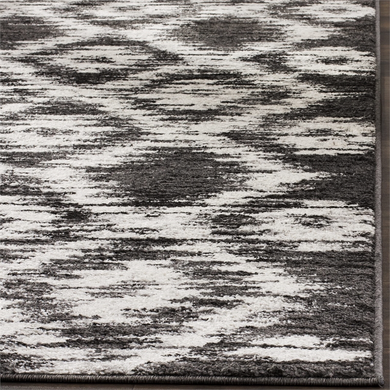 Safavieh Adirondack 6' X 9' Power Loomed Rug in Charcoal and Ivory