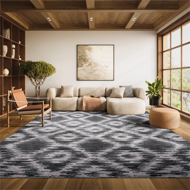 Safavieh Adirondack 8' X 10' Power Loomed Rug in Charcoal and Ivory