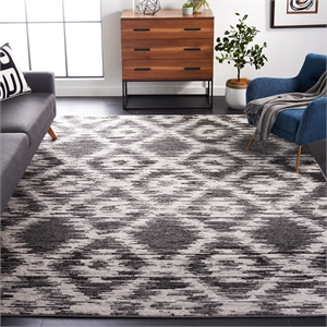 Safavieh Adirondack 9' X 12' Power Loomed Rug in Charcoal and Ivory