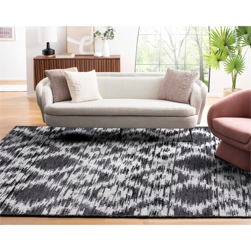 Safavieh Adirondack 9' X 12' Power Loomed Rug in Charcoal and Ivory