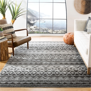 Safavieh Adirondack 6' X 9' Power Loomed Rug in Ivory and Charcoal