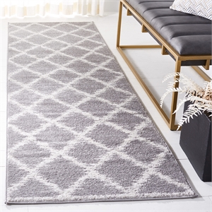 Safavieh Adirondack 2'6&quot X 12' Power Loomed Rug in Silver and Ivory